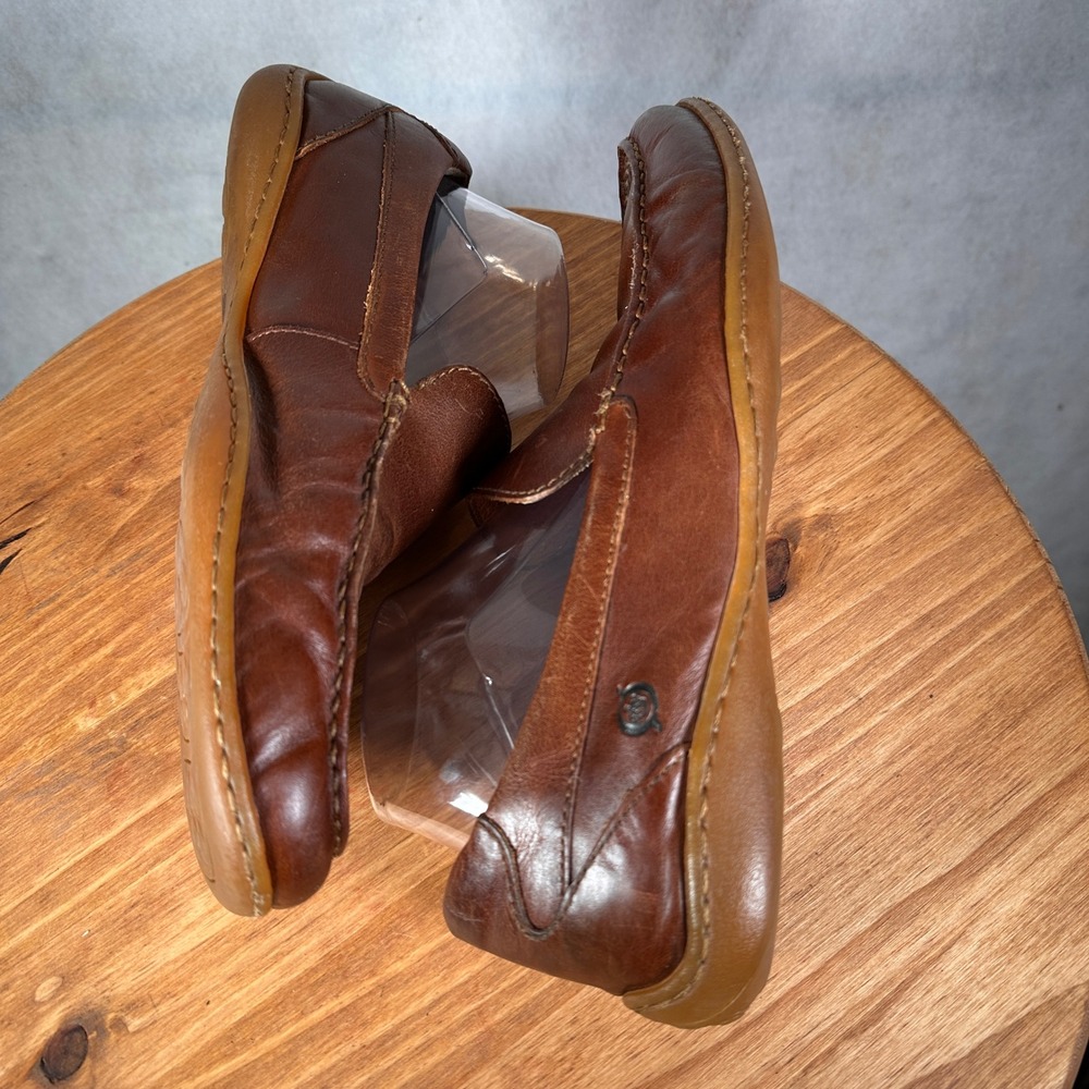 Born Loafers Mens 10.5 Brown Good Leather Slip On Moc Toe H30916 Handcrafted - Picture 11 of 15